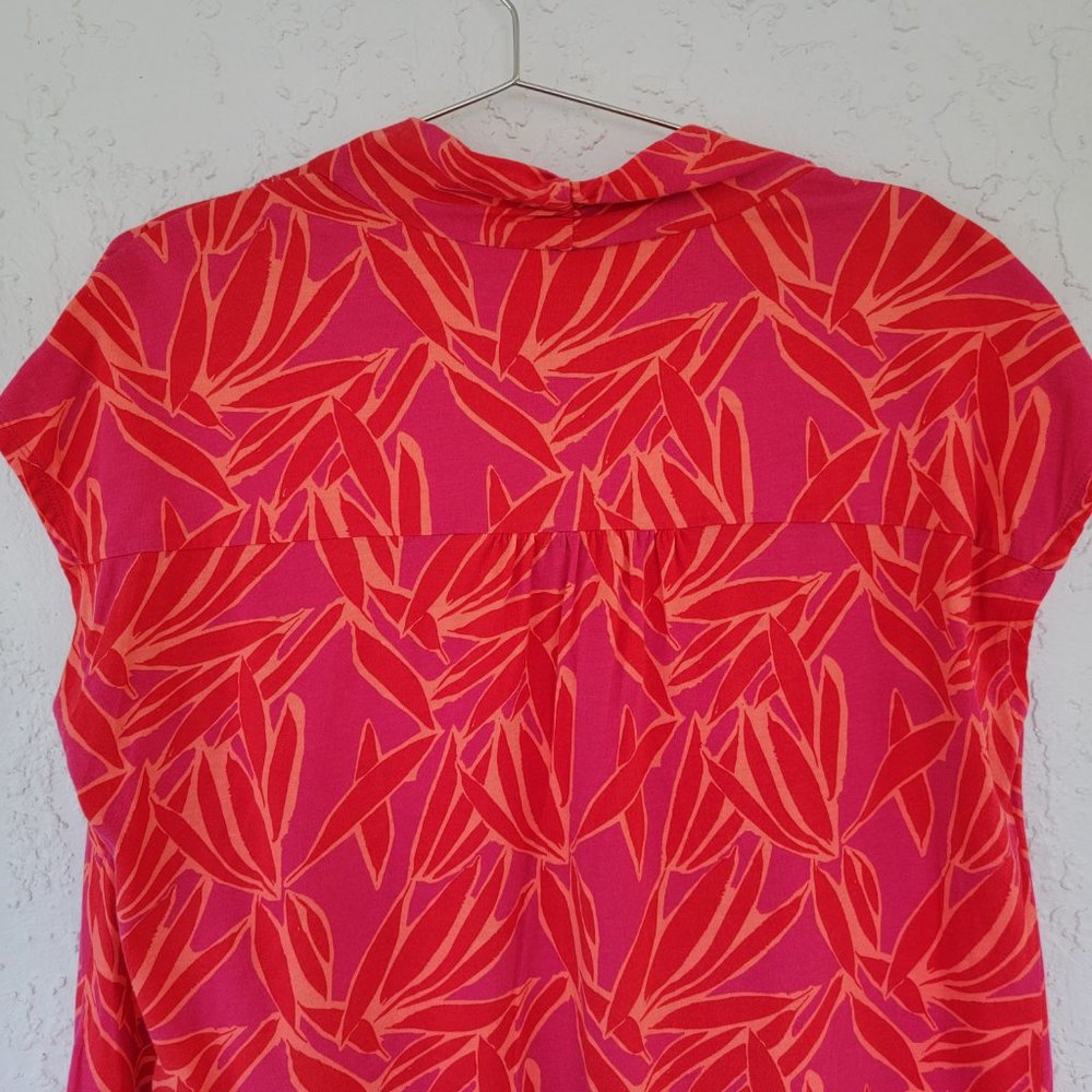 Soft Surroundings Floral Top Red Orange Woman L - Picture 6 of 8